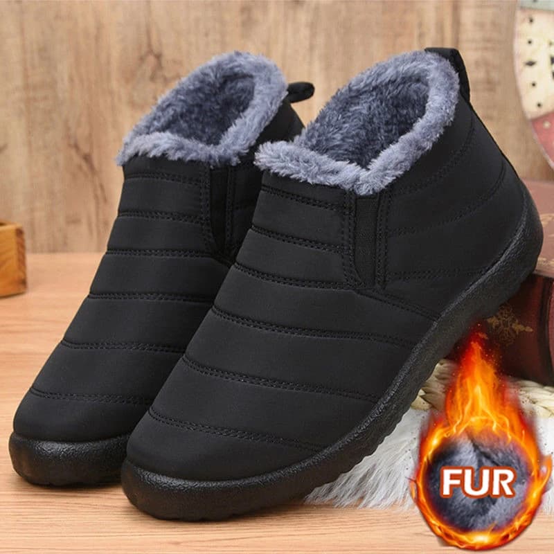 Men's Boots Snow Warm Slip On Men's Winter Shoes Fur Shoes For Men Unisex Ankle Boots Waterproof Footwear Men's Work Shoes