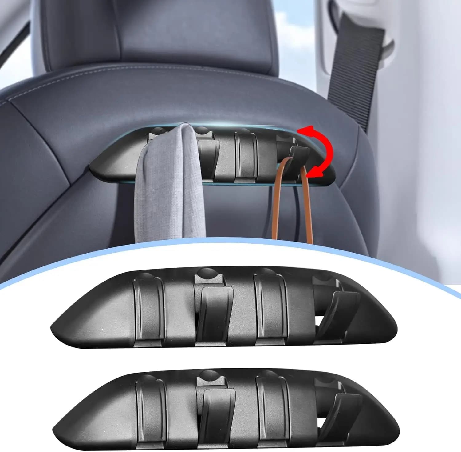 2 Pack Tesla Seat Hooks for Tesla Model Y Model 3 Accessories 2021-2024, Purse Hanger for Tesla Car, Tesla Seat Hooks Headrest