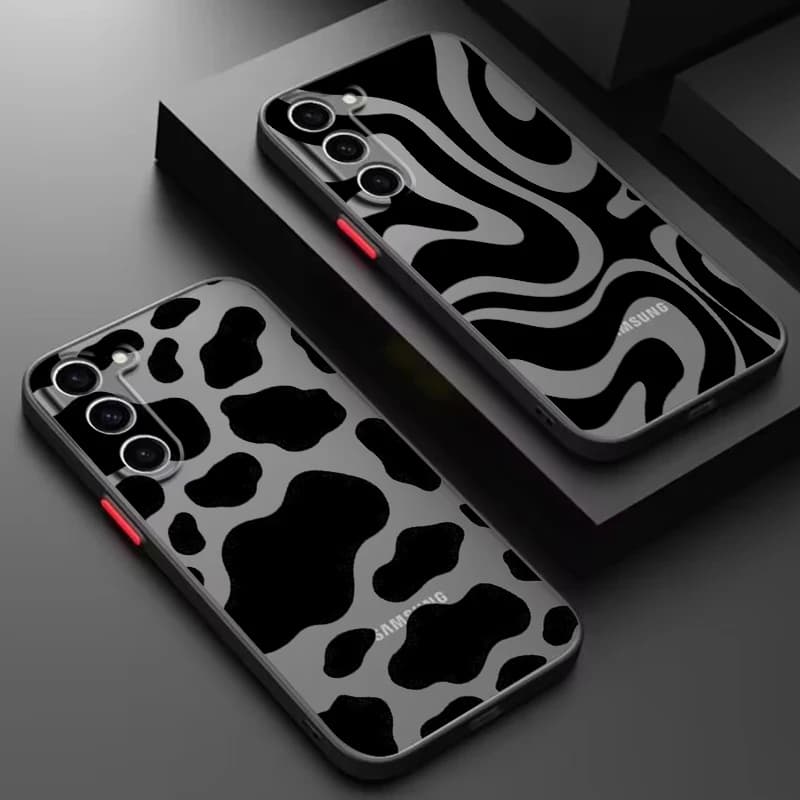 Luxury Brand Cool Logo Frosted Translucent For Samsung Galaxy S24 S23 S22 S21 S20 FE S10 S9 S8 Plus Ultra Pro 5G Soft