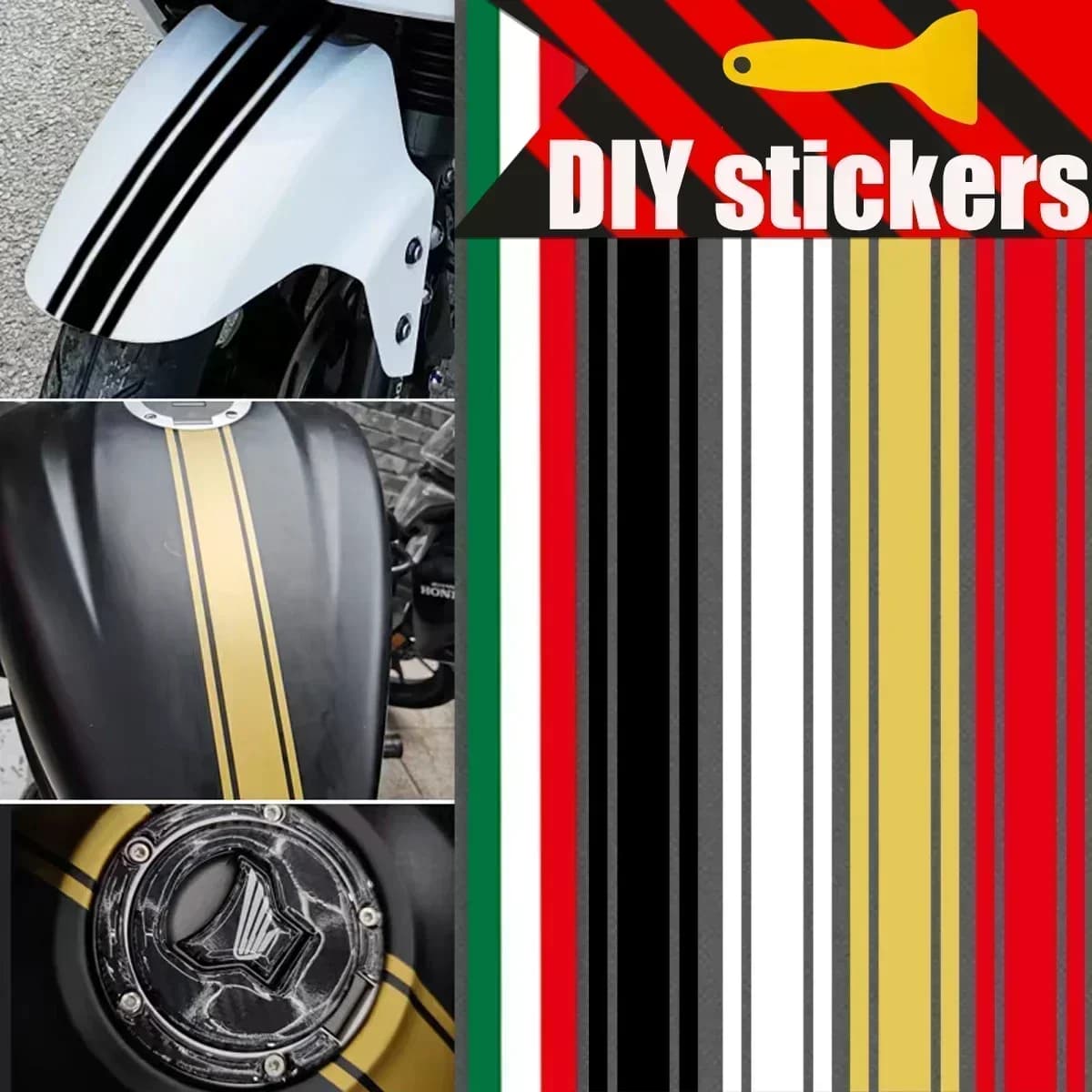 DIY Reflective Stickers For Motorcycle Car Electric Scooter Helmet body Fuel Tank Mud Plate Shell Pull Flowers Stickers Decals