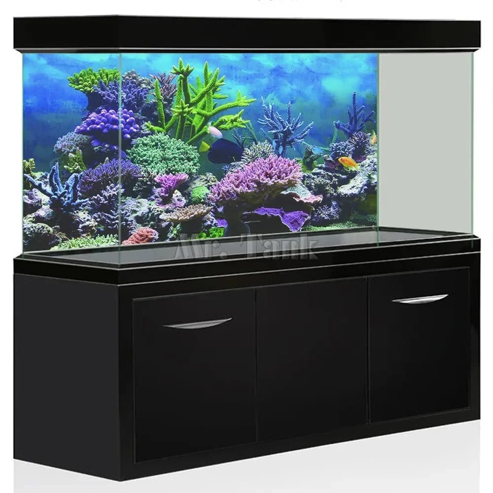 Mr.Tank PVC Aquarium Background Poster Fantasy Mountain View Fish Tank Backdrop Fantasy HD Aquarium Decorations