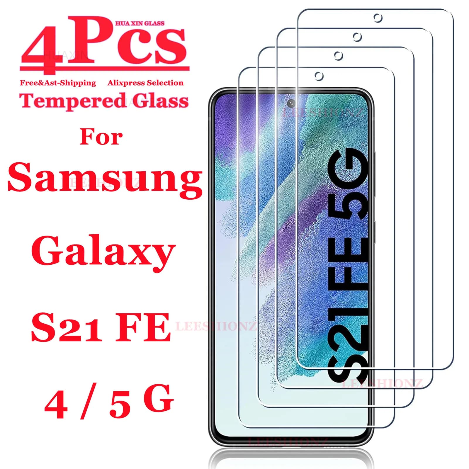 99D tempered glass screen protector for Samsung Galaxy S21FE 4G 5G, 1 to 4PCs