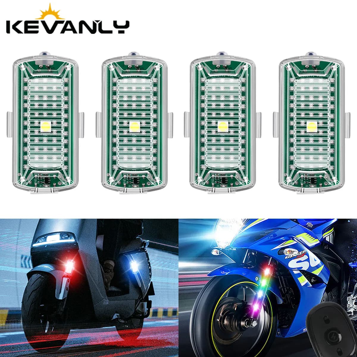 Wireless Remote Control LED Strobe Light Multi-Modes Flash Indicator Airplane Strobe Light for Car Motorcycle Bike Drone Scooter