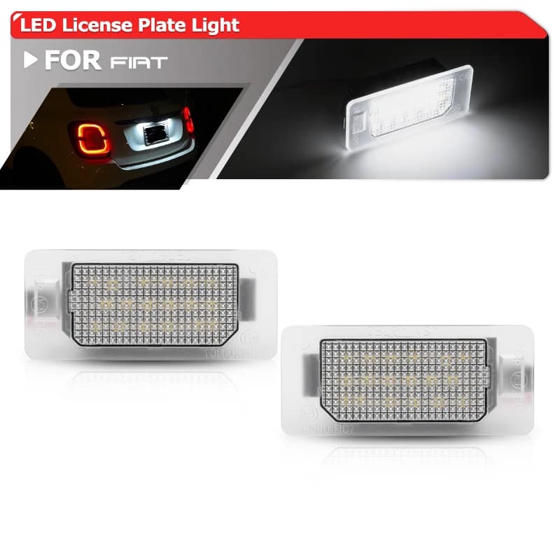 For Fiat 500X 2014 2015 2016 2017 2018 2019 2020 2021 2022 White SMD Canbus Rear Led License Plate Lights Auto Parking Tag Lamp