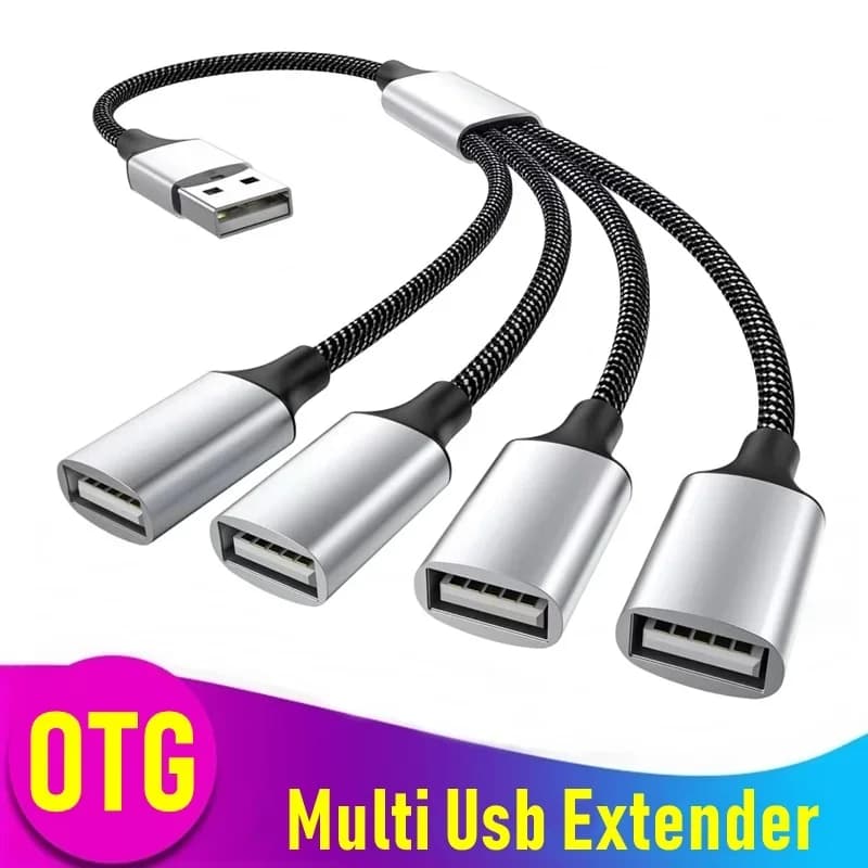 USB Type C Hub Extensions 4 Port USB Cable Splitter OTG High Speed Transfer Adapter Portable Converter For PC Laptop Macbook Pro
