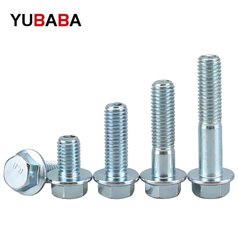 M5 M6 M8 M10 M12  Grade 8.8 Galvanized Hexagonal Flange Bolts Flange Screws Hexagonal Belt Pad Full Thread/Partial Thread