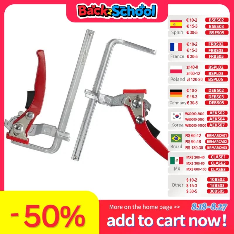 Allsome 2pcs Ratcheting Table Clamp, Quick Release Clamp For MFT and Guide Rail System, Bar Clamp