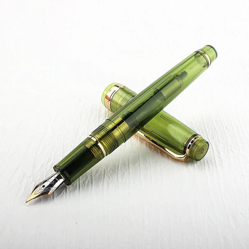 Jinhao 82 Fountain Pen Acrylic EF/F/M/Bent Nib Golden Trim with Converter Writing Pen