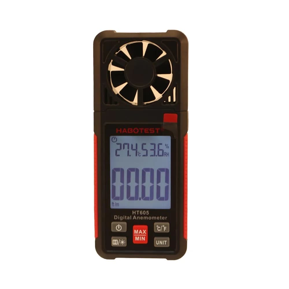 1pc HABOTEST HT605 Digital Anemometer Wind Speed Air Velocity Temperature Humidity Tester Analyzer Gauge Meter