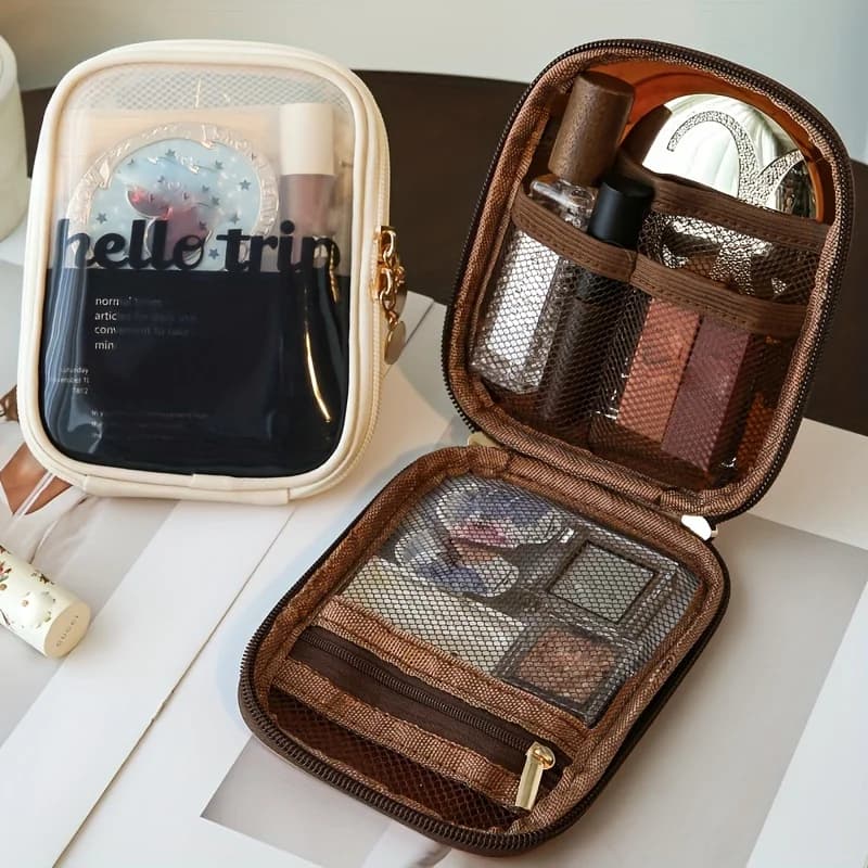 Transparent Travel Cosmetic Bag, Portable Mini Waterproof Cosmetic Lipstick Storage Bag, Multifunctional Clutch Bag