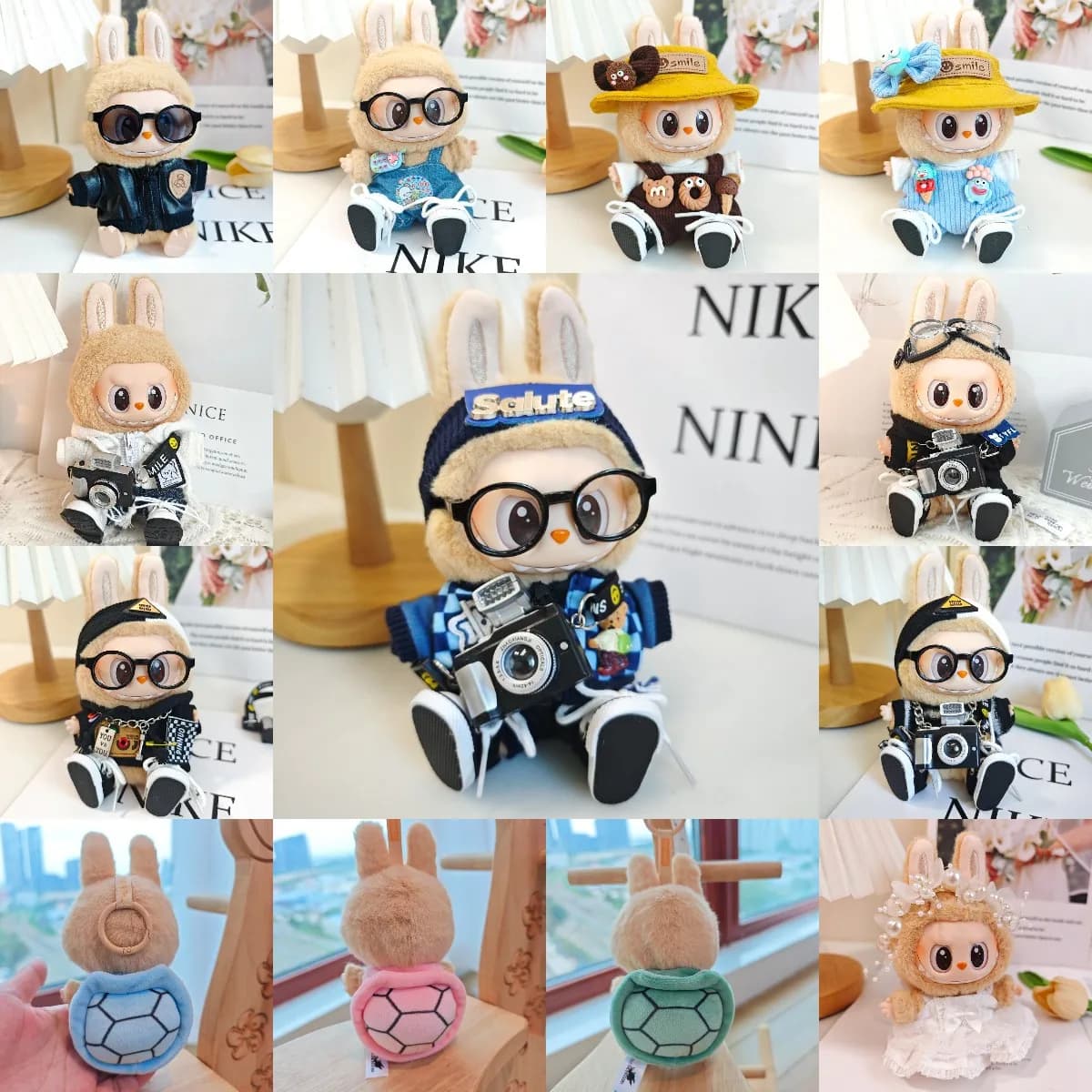 17cm Labubu I II Idol Dolls Cute Mini Plush Doll'S Clothes Korea Kpop Exo Idol Dolls DIY Accessories Pink Skirt Gifts New Style
