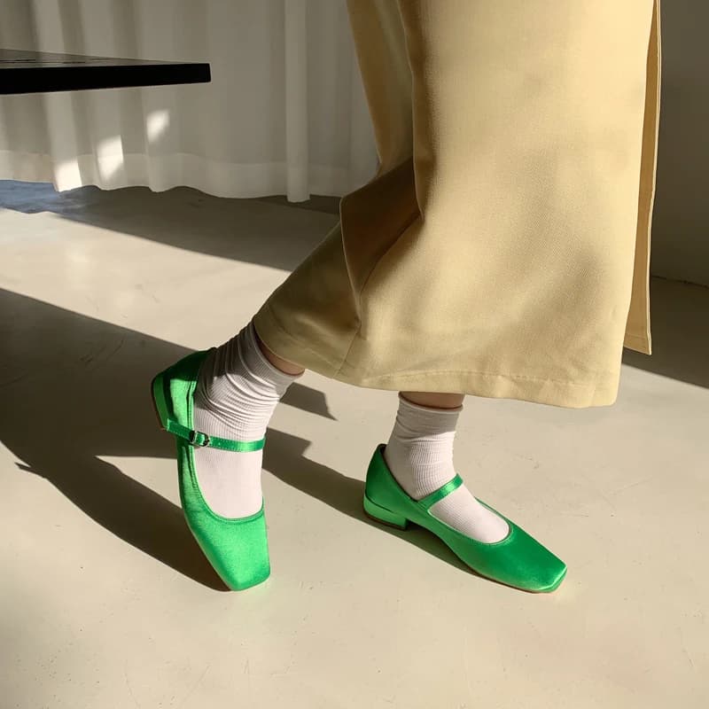 Bailamos Women Flats Summer Women's Shoes Square Toes Shallow Flat Shoes Slip On Loafers High Quality Causal Outdoor Shoes