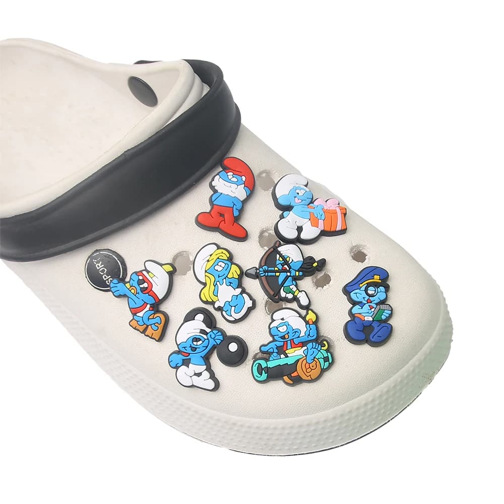 1pcs Blue Cartoon Shoe Charms Designer for Shoe Accessories Dreations for Sandals Sneaker Classic Clog Kids X-mas Gift Hot Sale