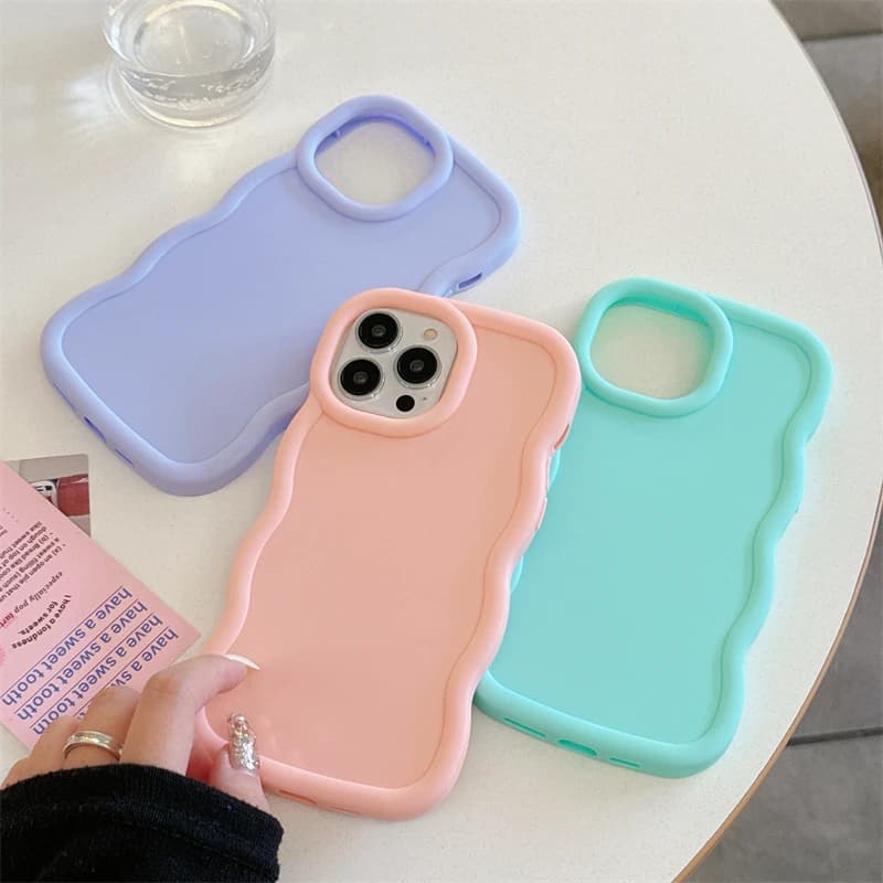 Wave Side Liquid Silicone Phone Case For Xiaomi Redmi A3 A1 A2 Plus Cream Candy Color Soft Cover Fundas