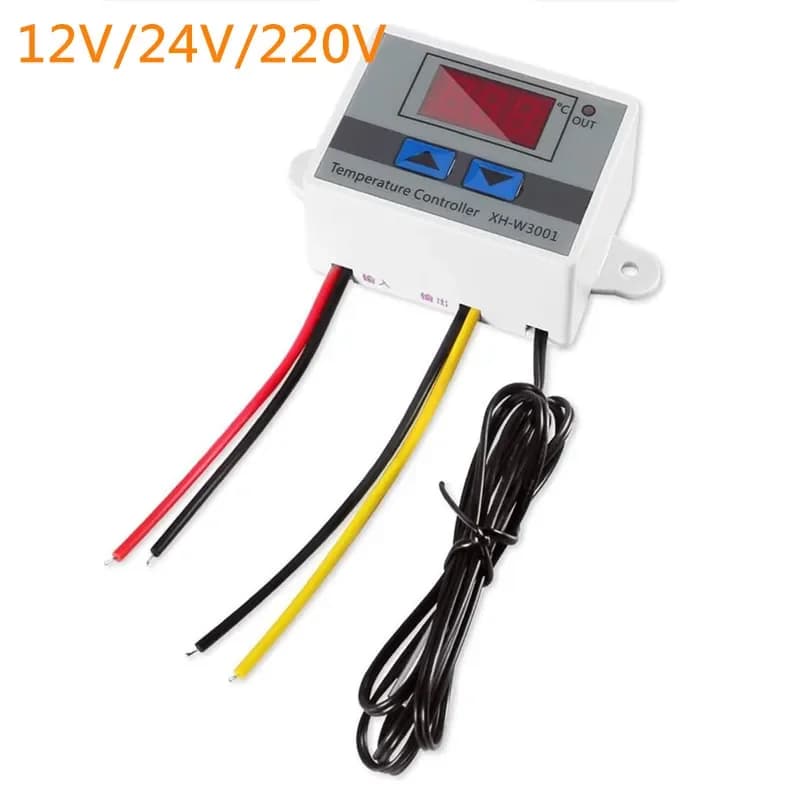 12v 24v 220V Digital LED Temperature Controller 10A Thermostat Control Switch Probe 60*45*30 mm