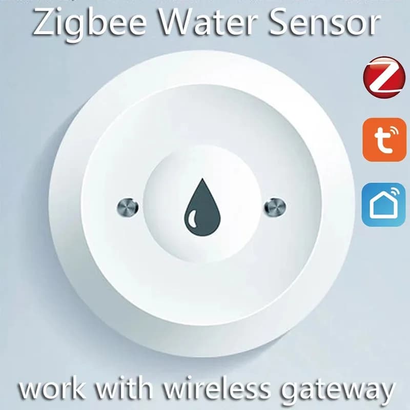 Tuya Zigbee Smart Water Sensor Flood Water Leakage Detector App Remote Monitoring Security Alarm Support Home Assistant Zigbee