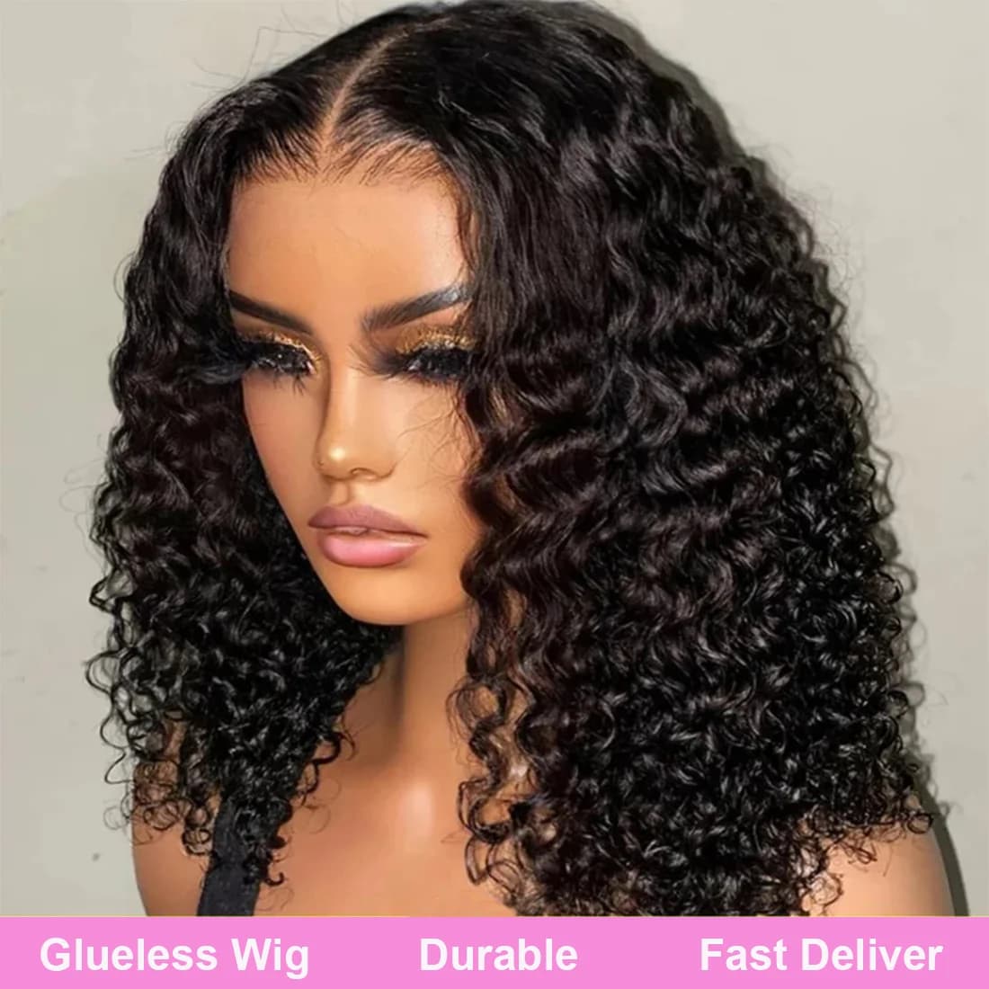 Glueless Short Curly Bob Wigs Human Hair Wear And Go Transparent 4x4 Closure Wigs 13x4 Lace Frontal Human Hair Wigs For Women