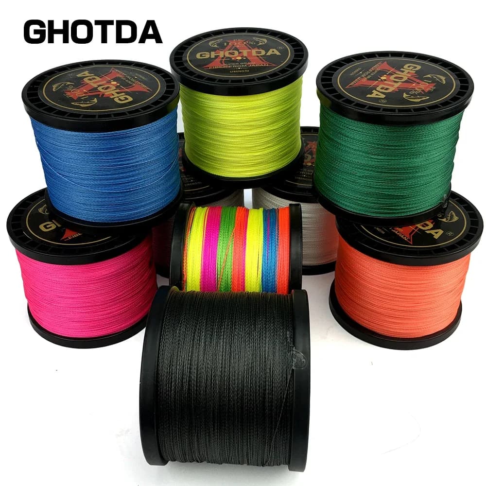 GHOTDA 1000/500/300/100M 8 Strands 4 Strands Braid PE Fishing Line  Strong Smooth Multifilament Fishing Line 8/4 Weaves
