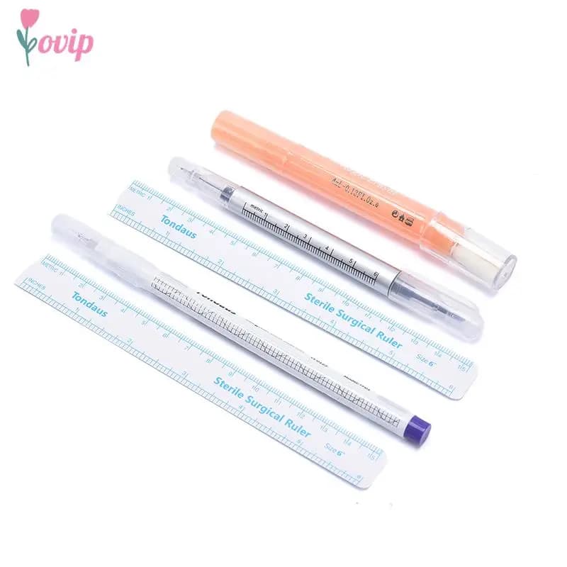 2Pcs/set Medical Surgical Scribe Pen Eyebrow Piercing Marker Pen Sterile Surgica Tattoo Beauty Accessories