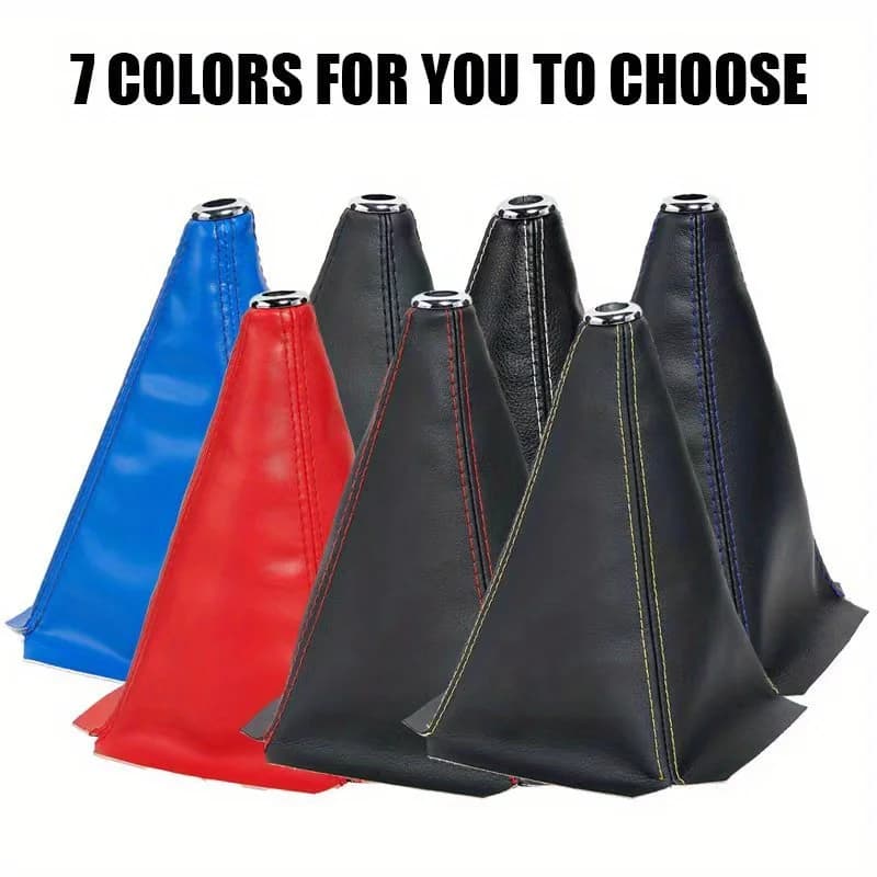 Car Gear Shift Knob Cover Universal Shifter Boot Dust Cover PU Leather Waterproof Decorate Fit for Most Manual/Auto Car Truck