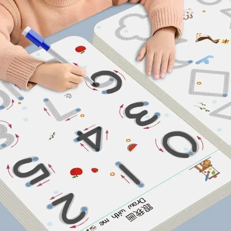 Magical Tracing Workbook Educational Montessori Books for Children Pen Control Training Reusable Calligraphy Copybook for Kids