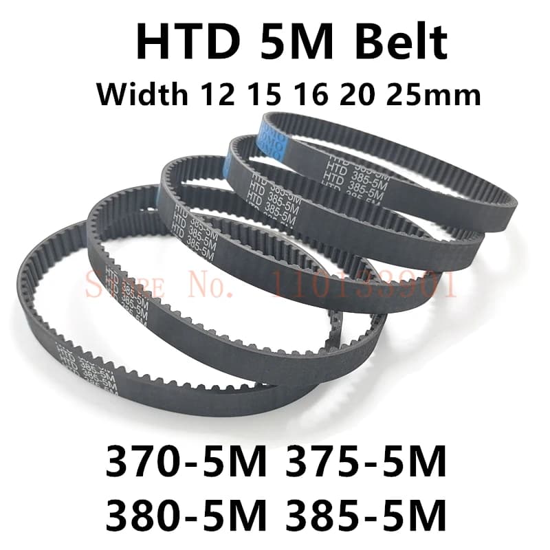 HTD 5M Timing Belt C=370/375/380/385 Width 15/20/25mm Teeth 74 75 76 77 HTD5M synchronous Belt 370-5M 375-5M 380-5M 385-5M