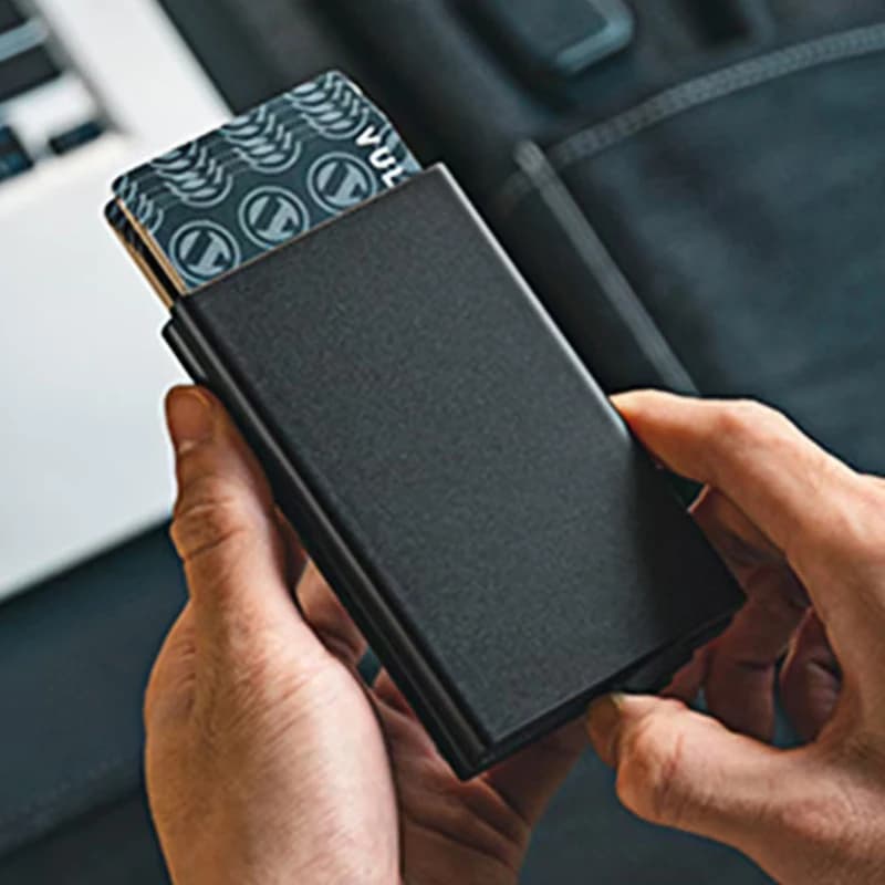 YATBEST Men's Card Holder Metal Ultra-Thin Pop-Up Card Bag Mini Large Capacity Two-Layer Aluminum Box
