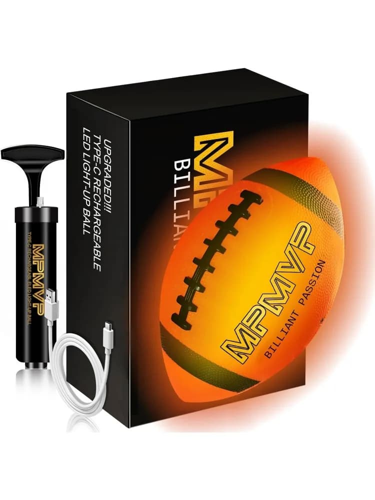 Glow in The Dark Kids Football Size 3 - Football Games for Kids 3-5 - Summer Sports Rugby Ball Toys for Toddlers Ages 8 - Cool