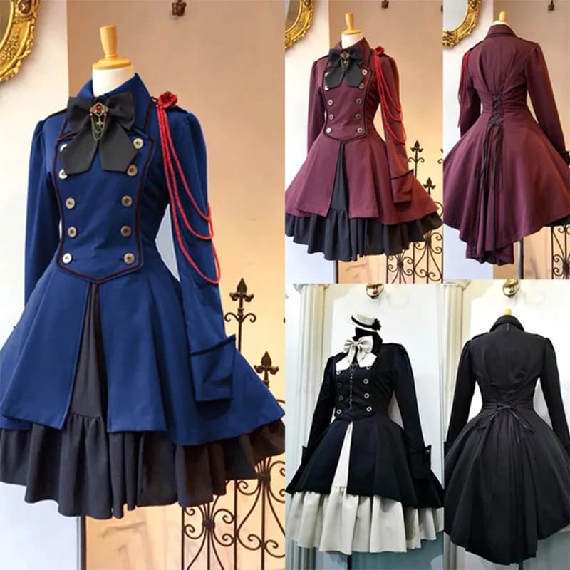 S-5XL Medieval Renaissance Sweet Lolita Dress Women Vintage Falbala Bowknot Victorian Dresses Kawaii Girls Gothic Style vestidos