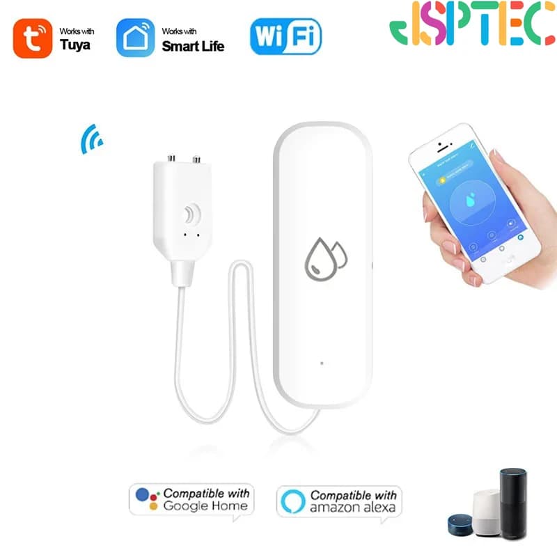 Tuya WiFi Smart Water Leak Sensor Liquid Leakage Alarm Overflow Level Detector Flood Protection SmartLife APP