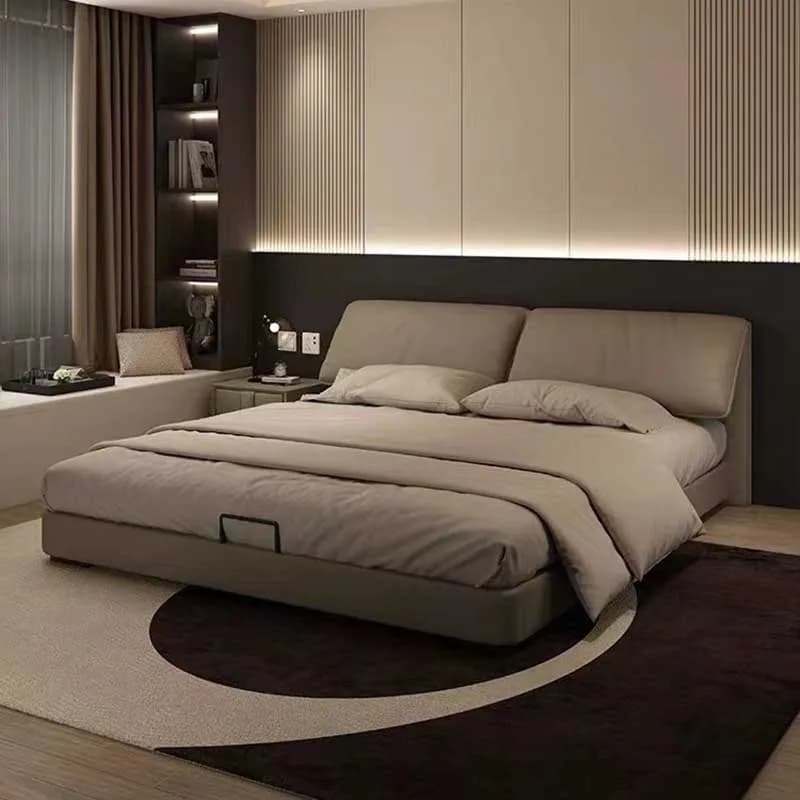 High End European Double Bed Headboard Glamorous Full Size Twin Bed Frame Luxury Platform Wood Cama Box Casal Nordic Furniture