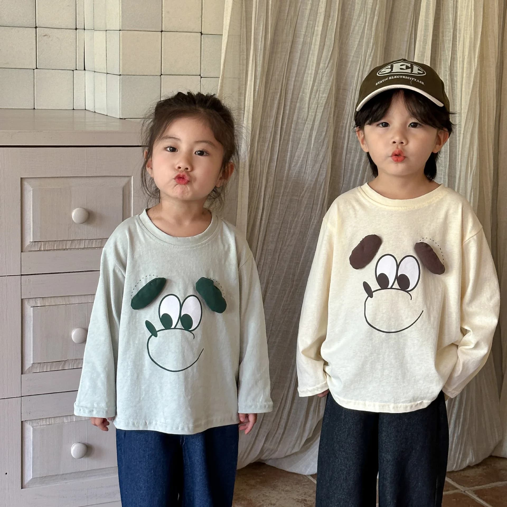Children Autumn Clothes Baby Cartoon Bottoming Shirt Loose Boy Girl Long Sleeve T-shirt Kids Cotton Tees Toddler Casual Tshirt