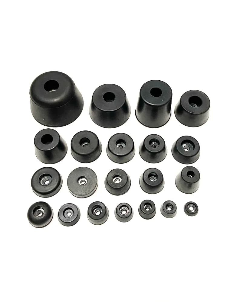 Built-In Iron Washer Black Rubber Foot Pad Machine Vibration Damping Furniture Leg And Floor Collision Protection Block
