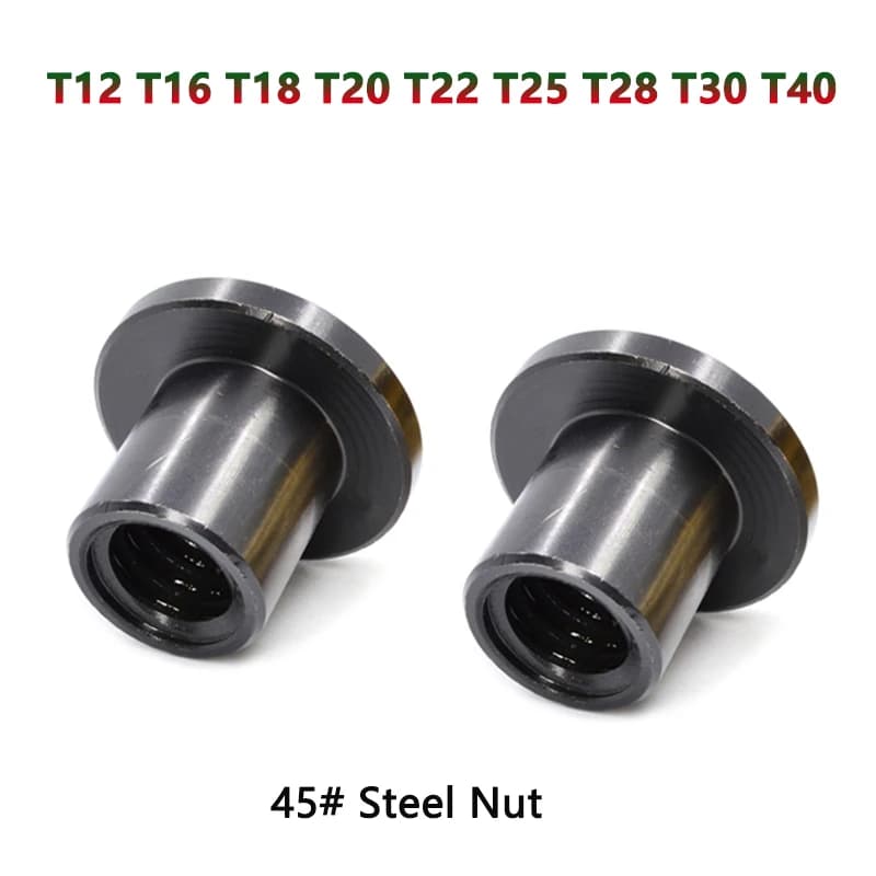 1pcs T12-T40 45# Steel Lead Screw Nut Trapezoid Screw Support Nut T10 T12 T16 T18 T20 T22 T25 T28 T30 T40
