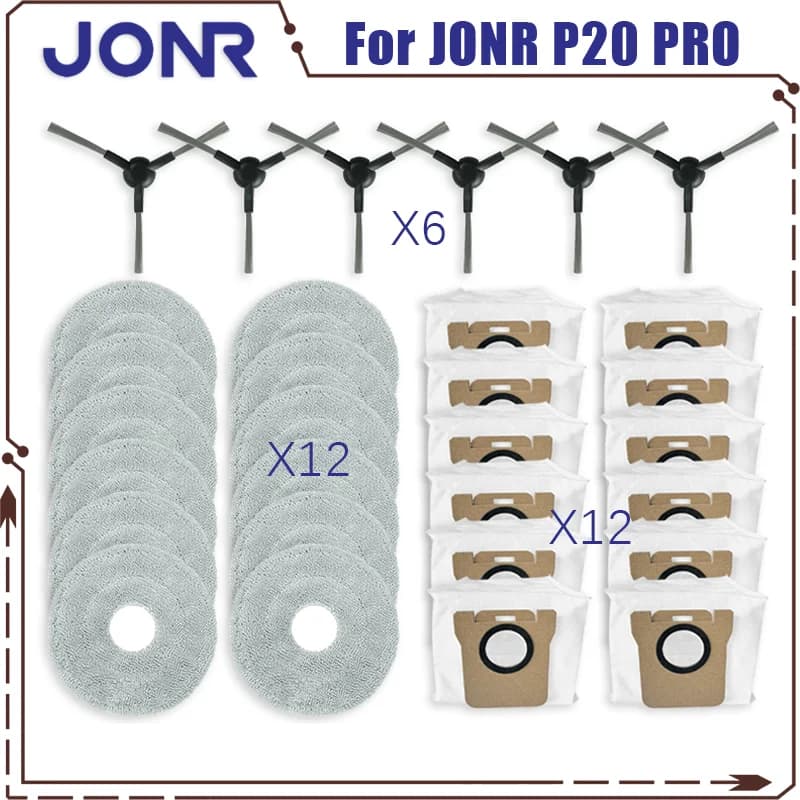 Compatible For ( JONR P20 PRO ) Vacuum Parts Side Brush Mop Cloth Dust Bag Accessories Consumables