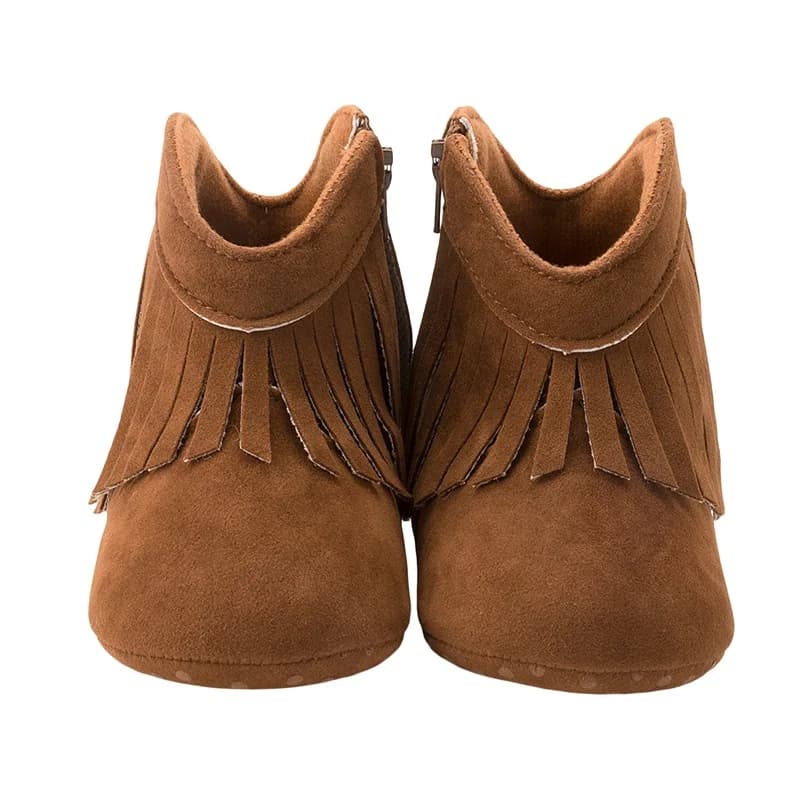 Listenwind Baby Girls Boots For Winter Soft Sole Tasseled Zipped Non-slip First Walker Shoes Toddler Shoes for Fall Winter