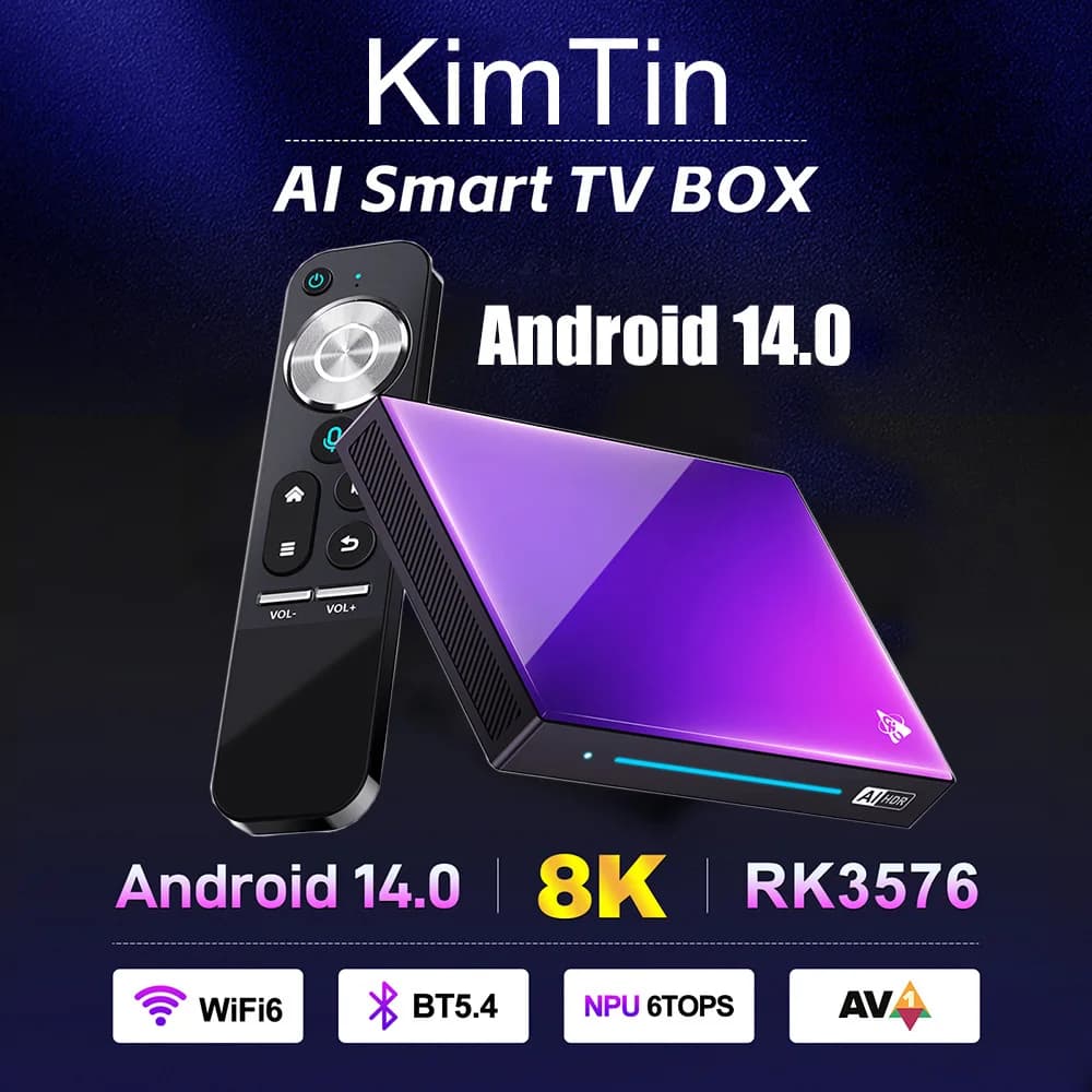 Tv Box Android 14 1000M 8K Google Voice Youtube Smart TV Box 4GB 32GB 64GB 2.4G 5G Wifi BT4.0 USB3.0 Rk3576 Media Player