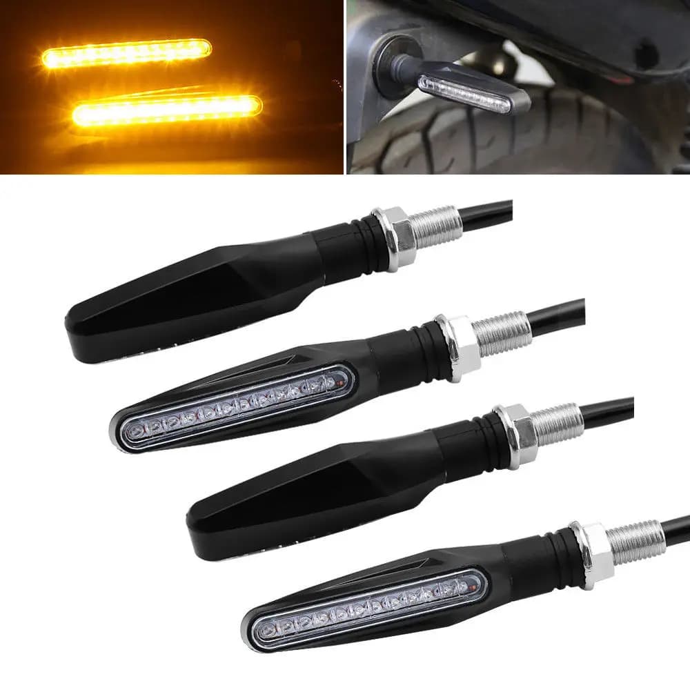 4/2/1pc Universal LED Motorcycle Turn Signal Light 12v IP68 Waterproof Bendable Motorcycle Flashing Lights Lighting