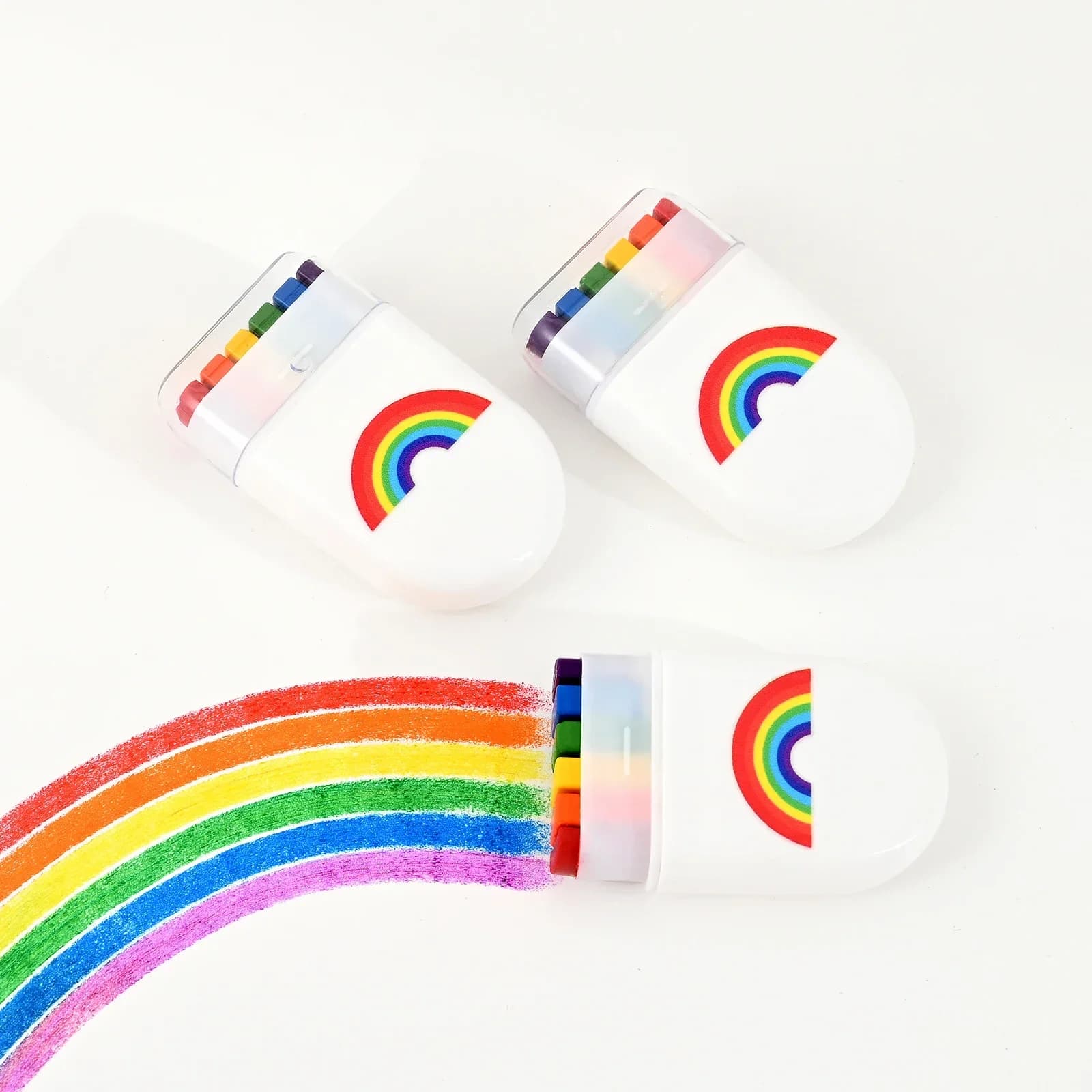 2PCs Rainbow Crayon Paint Rainbow Birthday Party Colourful Theme Party Accessories Party Family Costume Gift Pocket Size