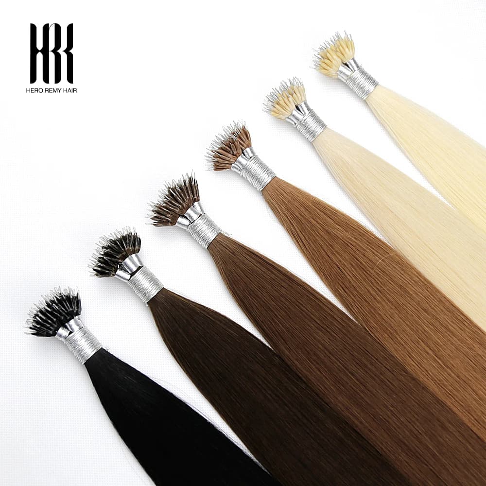 Nano Ring Beads 100% Real Natural Human Hair Extensions Micro Link Blonde Hair Extensions 0.8g/Strand 16-22 Inch Hero Remy Hair