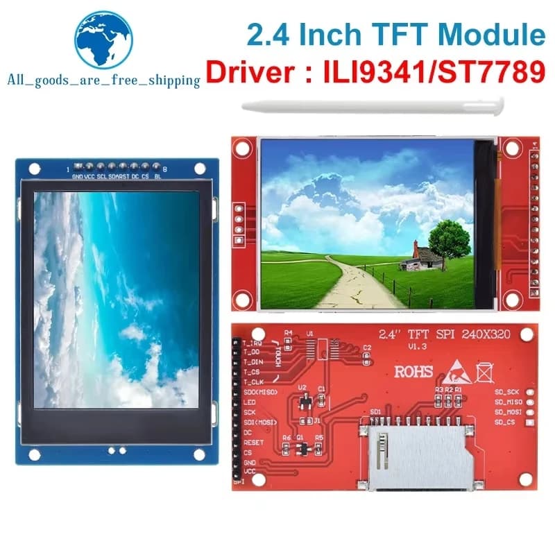 2.4 inch 240x320 SPI TFT LCD Serial Port Module 5V/3.3V Micro SD Card ILI9341 / ST7789V LCD Display With Touch / NO Touch