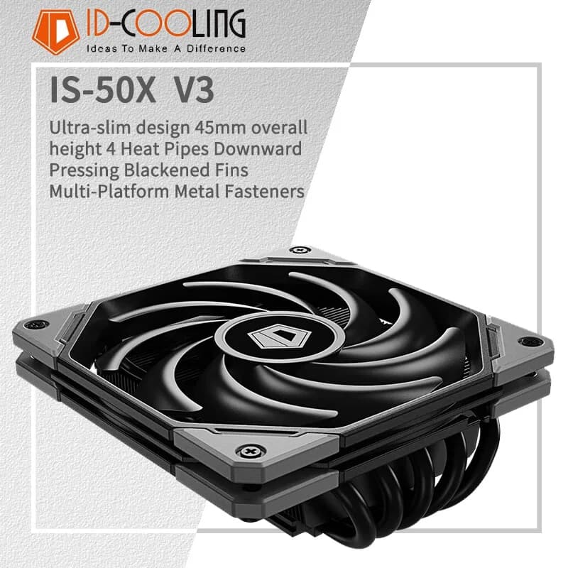 ID-COOLING IS-50X ITX Air-cooling CPU Cooler 4 Heat Pipes 4Pin PWM Fan For Intel LGA 1700 1200 AM4 AM5 Processor Cooler