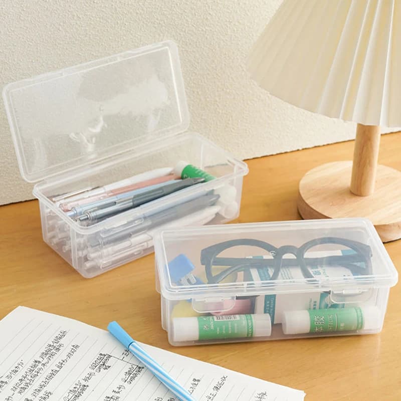 1Pcs Pencil Case Box PP Material Transparent Pencil Box Pouch Stationery School Pencil Case Supplies Pencil Storage