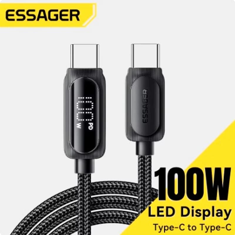 Essager USB Type C To USB C Cable 100W 5A PD Fast Charging Wire Cord For iPhone 16 Macbook Samsung Type-C Digital Display Cable