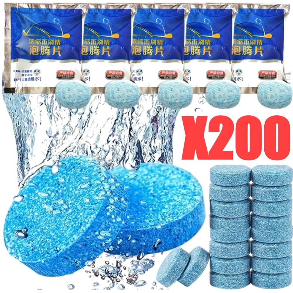 200-10pc Solid Cleaner Car Windscreen Cleaner Effervescent Tablet Auto Wiper Glass Solid Cleaning Concentrated Tablets Detergent