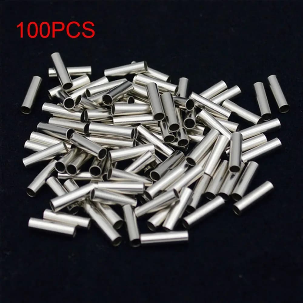 100pcs/Lot 1.0mm-2.8mm Sea Fishing Accessories Line Tube Copper Fishing Line Aluminum Crimp Sleeve Copper Tube