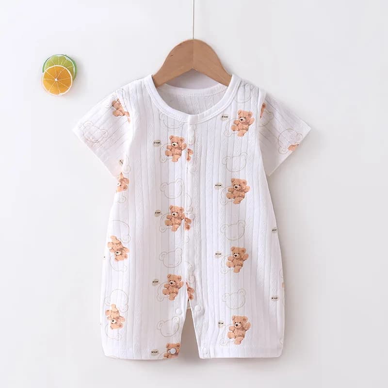 2025 New Baby Onesies Climbing Clothes Pure Cotton Summer Newborn Boys Girls Rompers Short-Sleeved Thin Harness Infant Clothes