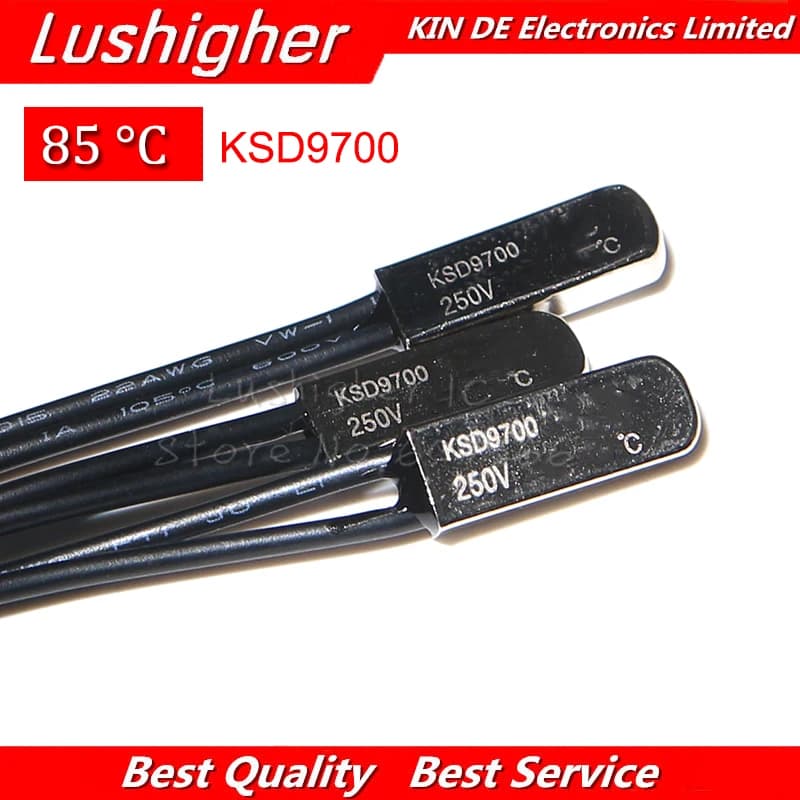 10pcs KSD9700 250V 5A 85 Degree Temperature Switch Bimetal Disc Normal Close Closed Thermostat Thermal
