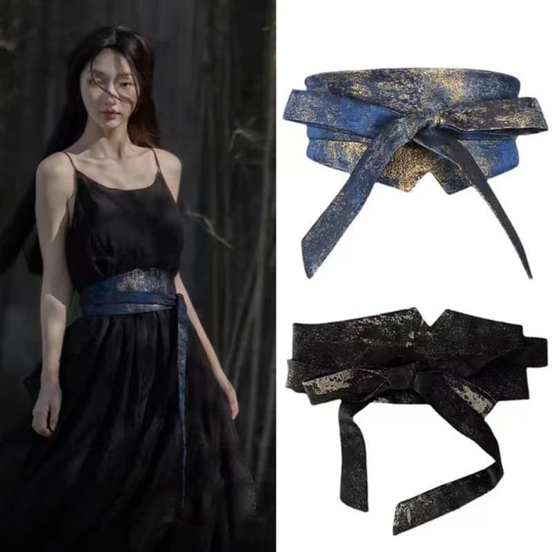 2023 Retro Wide Belt Simple All-Matched Waist Belt Novel Design Double-Sided Waist Accessories Belt for Women Girls