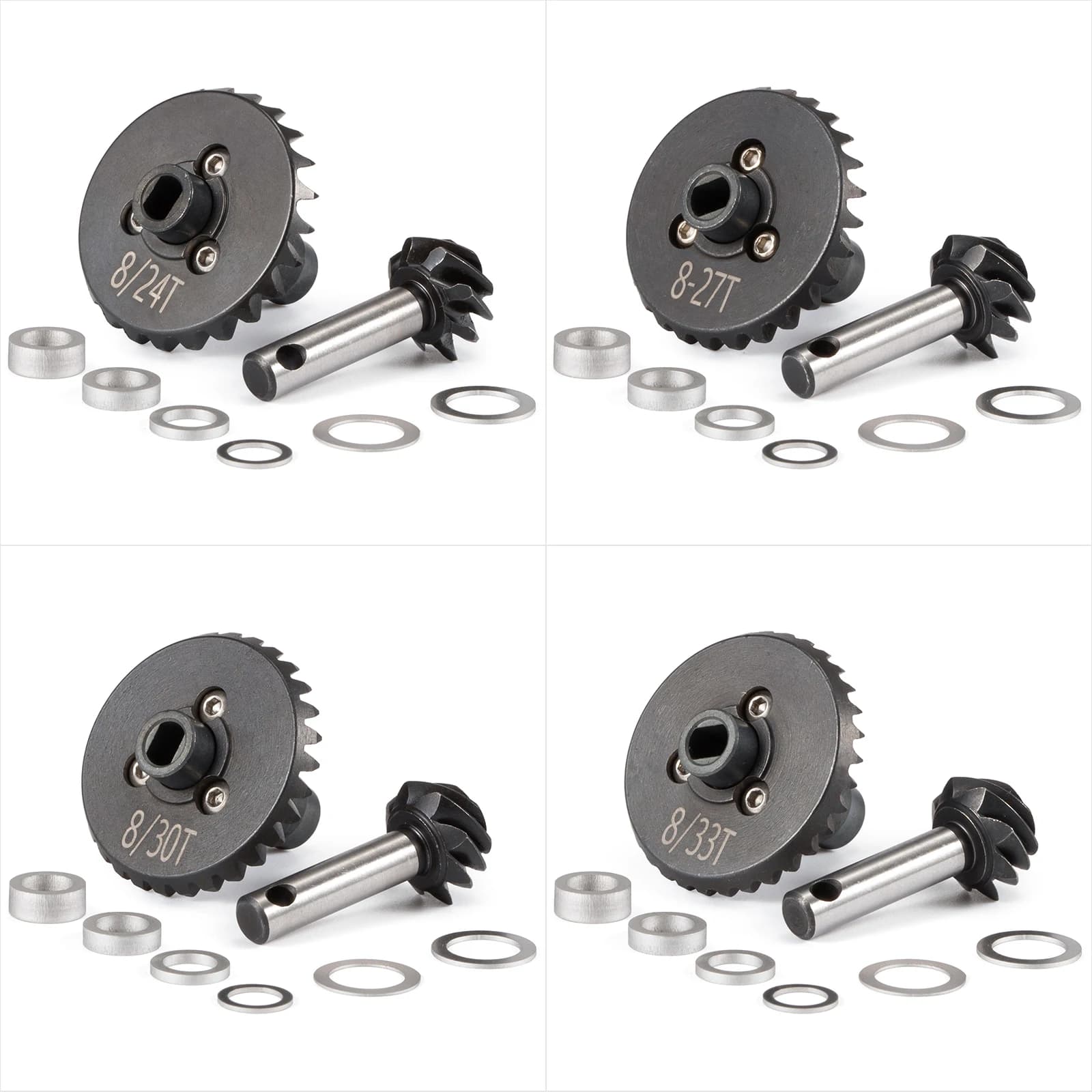 Overdrive Underdrive Helical Axle Gear Set 24-8T 27-8T 30-8T 33-8T for Axial SCX10 AR44 AR45 Capra Axle VS4-10 F9 Phoenix F10